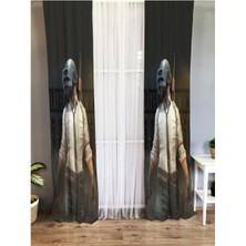 Evmila Kasklı Oyun Karakteri Desenli Çocuk Odası Fon Perde