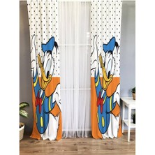 Evmila Ördek Desenli Çocuk Odası Fon Perde