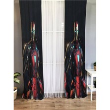 Evmila Süper Kahraman Desenli Çocuk Odası Fon Perde