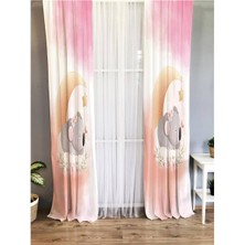 Evmila Ayda Uyuyan Koala Desenli Çocuk Odası Kadife Fon Perde