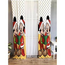 Evmila Kedi ve Fare Desenli Çocuk Odası Fon Perde