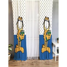 Evmila Kedi Desenli Çocuk Odası Fon Perde