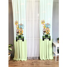 Evmila Baskılı Desenli Çocuk ve Bebek Odası Fon Perde