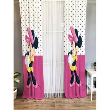 Evmila Fare Desenli Çocuk Odası Kadife Fon Perde