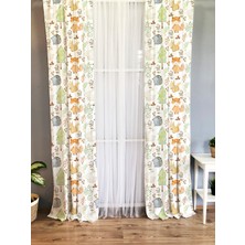 Evmila Baskılı Desenli Çocuk ve Bebek Odası Fon Perde