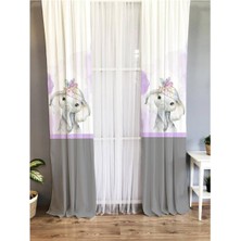 Evmila Fil Desenli Çocuk Odası Fon Perde