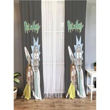 Evmila Çizgi Film Desenli Çocuk Odası Fon Perde