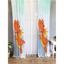 Evmila Dinozor Desenli Çocuk Odası Fon Perde