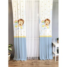 Evmila Aslan Desenli Çocuk Odası Fon Perde