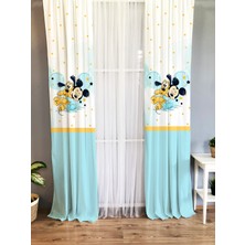 Evmila Fare ve Köpek Desenli Çocuk ve Bebek Odası Fon Perde