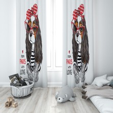 Lolla Evmila Çocuk Odası Desenli Fon Perde