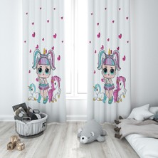 Lolla Evmila Çocuk Odası Desenli Fon Perde