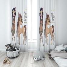 Lolla Evmila Çocuk Odası Desenli Fon Perde