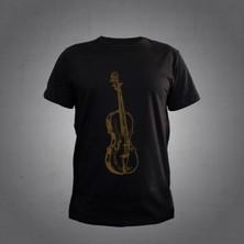 Herşey Nota Keman Siyah T-Shirt