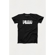 Herşey Nota Piyano Piano Siyah Tshirt