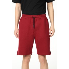 Defy's Erkek Paça Ve Etiket Detaylı Cepli Regular Fit Şort Bordo
