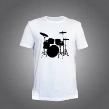 Herşey Nota Bateri Tshirt Beyaz Unisex