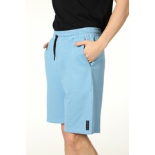 Defy's Erkek Beli Lastikli Cepli Etiket Detaylı Regular Fit Şort Mavi