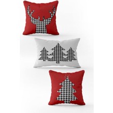 Evmila Yılbaşı Özel 3`lü Kadife Çift Taraf Baskılı Kırlent Seti