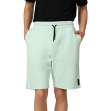 Defy's Erkek Paça Ve Etiket Detaylı Cepli Regular Fit Şort Su Yeşili