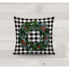 Evmila Dekoratif Yılbaşı Desenli Kırlent Kılıfı