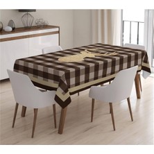 Evmila Yılbaşı Özel Geyik Desenli Masa Örtüsü