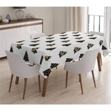 Evmila Yılbaşı Özel Ağaç Desenli Kadife Masa Örtüsü