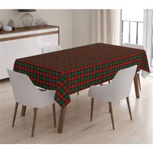 Evmila Yılbaşı Özel Ekose Desenli Kadife Masa Örtüsü