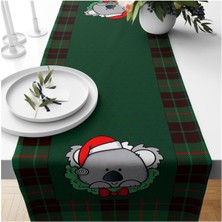 Evmila Yılbaşı Özel Panda Desenli Kadife Runner