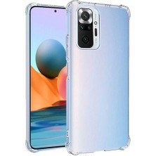 Case 4U Xiaomi Redmi Note 10 Pro Kılıf Darbe Emici Köşe Korumalı Anti Shock Şeffaf Silikon Şeffaf Şeffaf