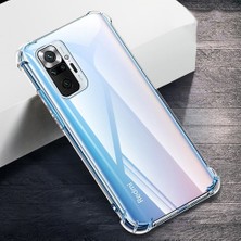 Case 4U Xiaomi Redmi Note 10 Pro Kılıf Darbe Emici Köşe Korumalı Anti Shock Şeffaf Silikon Şeffaf Şeffaf