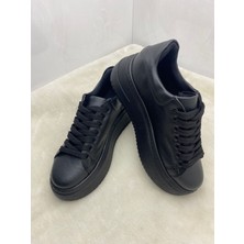 Çiğdem Kundura Çiğdem Siyah Deri Yüksek Taban Kadın Spor Ayakkabı - Siyah - 36 - ST02164-SİYAH-36