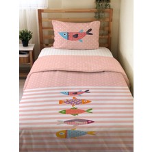 Evmila Çift Taraflı Desenli Çarşafsız 2'li Takım Baskılı Tek Kişilik Nevresim Takımı