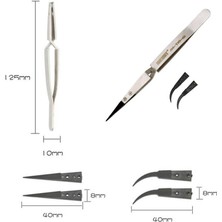 Jakemy JM-T10-12 Çelik Antistatik Paslanmaz Ucu Değiştirilebilir Cımbız Esd