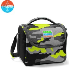 Coral High Kids Siyah Gri Kamuflaj Desenli Thermo Beslenme Çantası