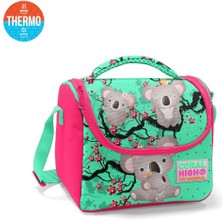 Coral High Kids Su Yeşili Neon Mercan Koala Desenli Thermo Beslenme Çantası