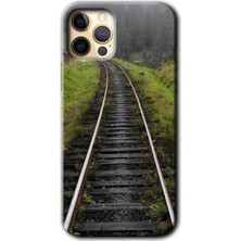 MRC İletişim iPhone 12 Pro Max Kılıf Hd Desen Baskılı Arka Kapak + Temperli Cam - Tren Yolu