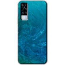 MRC İletişim Vivo Y51 Kılıf Hd Desen Baskılı Arka Kapak - Mavi Aura