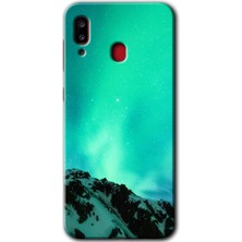 MRC İletişim Samsung Galaxy A30 Kılıf Hd Desen Baskılı Arka Kapak + Temperli Cam - Aurora