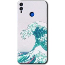 MRC İletişim Honor 8x Kılıf Hd Desen Baskılı Arka Kapak + Temperli Cam - Dalga