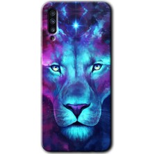 MRC İletişim Samsung Galaxy A50S Kılıf Hd Desen Baskılı Arka Kapak + Temperli Cam - Neon Lion