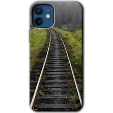 MRC İletişim iPhone 12 Mini Kılıf Hd Desen Baskılı Arka Kapak + Temperli Cam - Tren Yolu