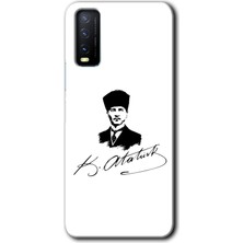 MRC İletişim Vivo Y20 Kılıf Hd Desen Baskılı Arka Kapak - Kemal Atatürk Imza