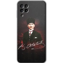 MRC İletişim Samsung Galaxy M32 Kılıf Hd Desen Baskılı Arka Kapak + Temperli Cam - Kemal Atatürk