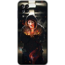 MRC İletişim Samsung Galaxy M32 Kılıf Hd Desen Baskılı Arka Kapak + Temperli Cam - V For Fire