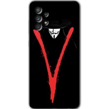 MRC İletişim Samsung Galaxy A73 Kılıf Hd Desen Baskılı Arka Kapak + Temperli Cam - V For