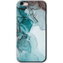 MRC İletişim iPhone 6 Plus Kılıf Hd Desen Baskılı Arka Kapak + Temperli Cam - Buzul Mermer