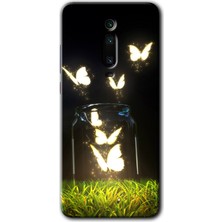 MRC İletişim Xiaomi Mi 9t Kılıf Hd Desen Baskılı Arka Kapak - Işıklı Kelebekler