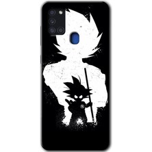 MRC İletişim Samsung Galaxy A21S Kılıf Hd Desen Baskılı Arka Kapak + Temperli Cam - Anime