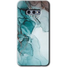 MRC İletişim Samsung Galaxy S10E Kılıf Hd Desen Baskılı Arka Kapak + Temperli Cam - Buzul Mermer